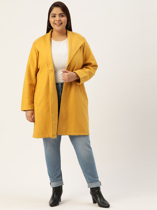 Notched Lapel Longline Overcoat