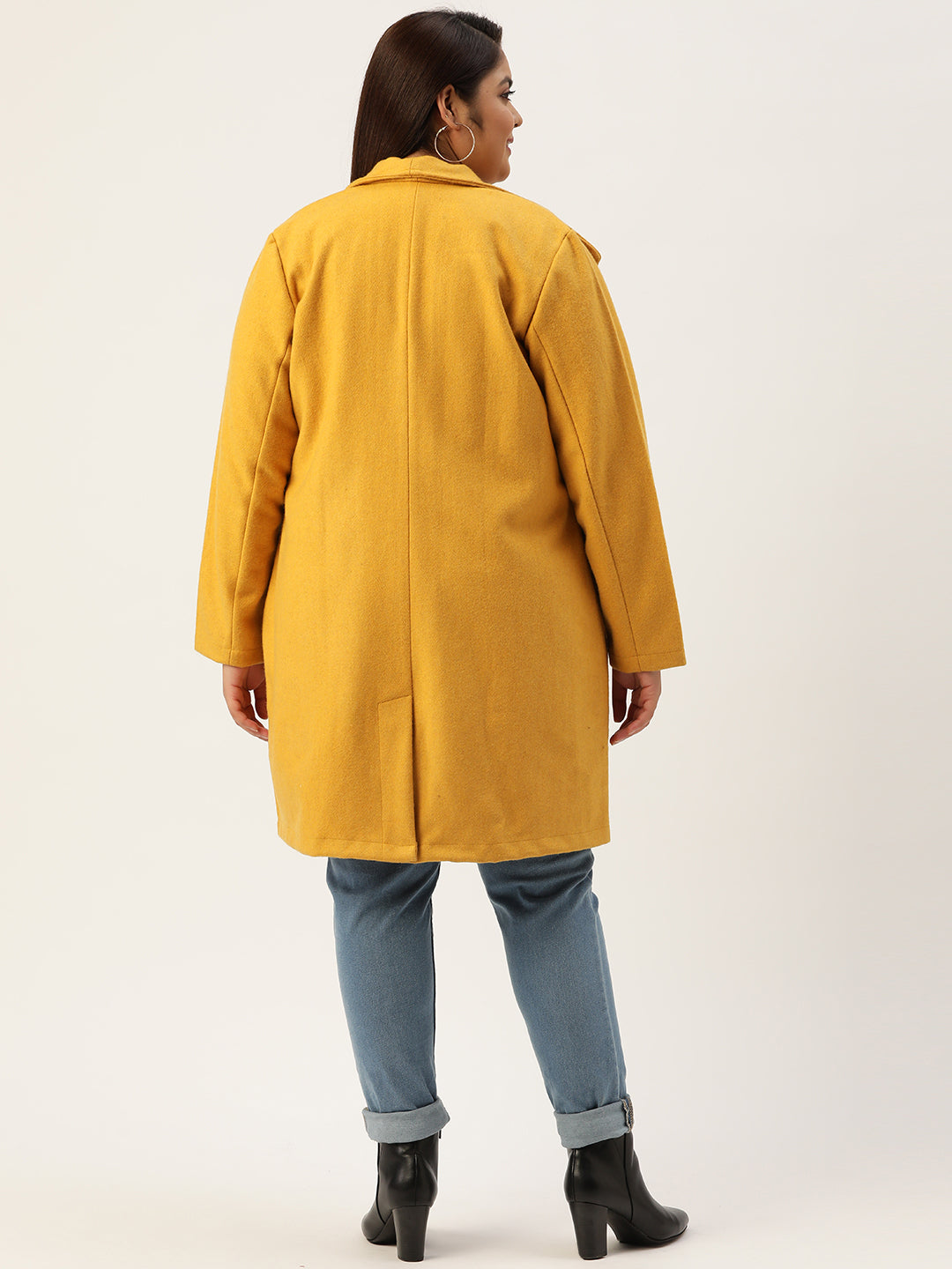 Notched Lapel Longline Overcoat