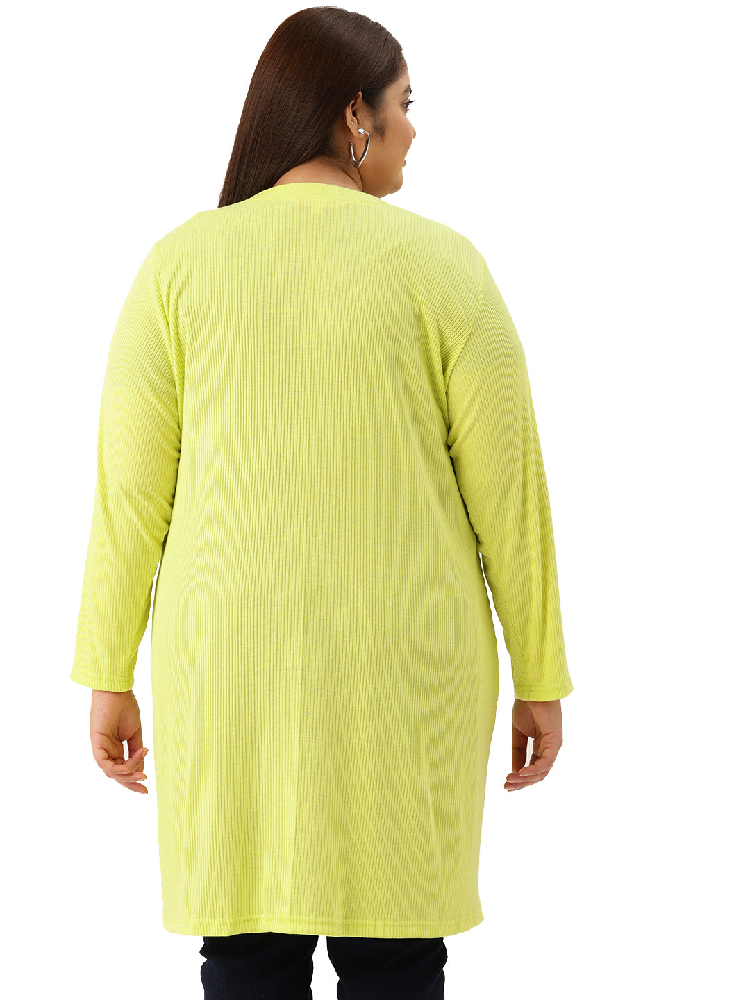 theRebelinme Plus Size Pure Cotton Open Front Longline Shrug