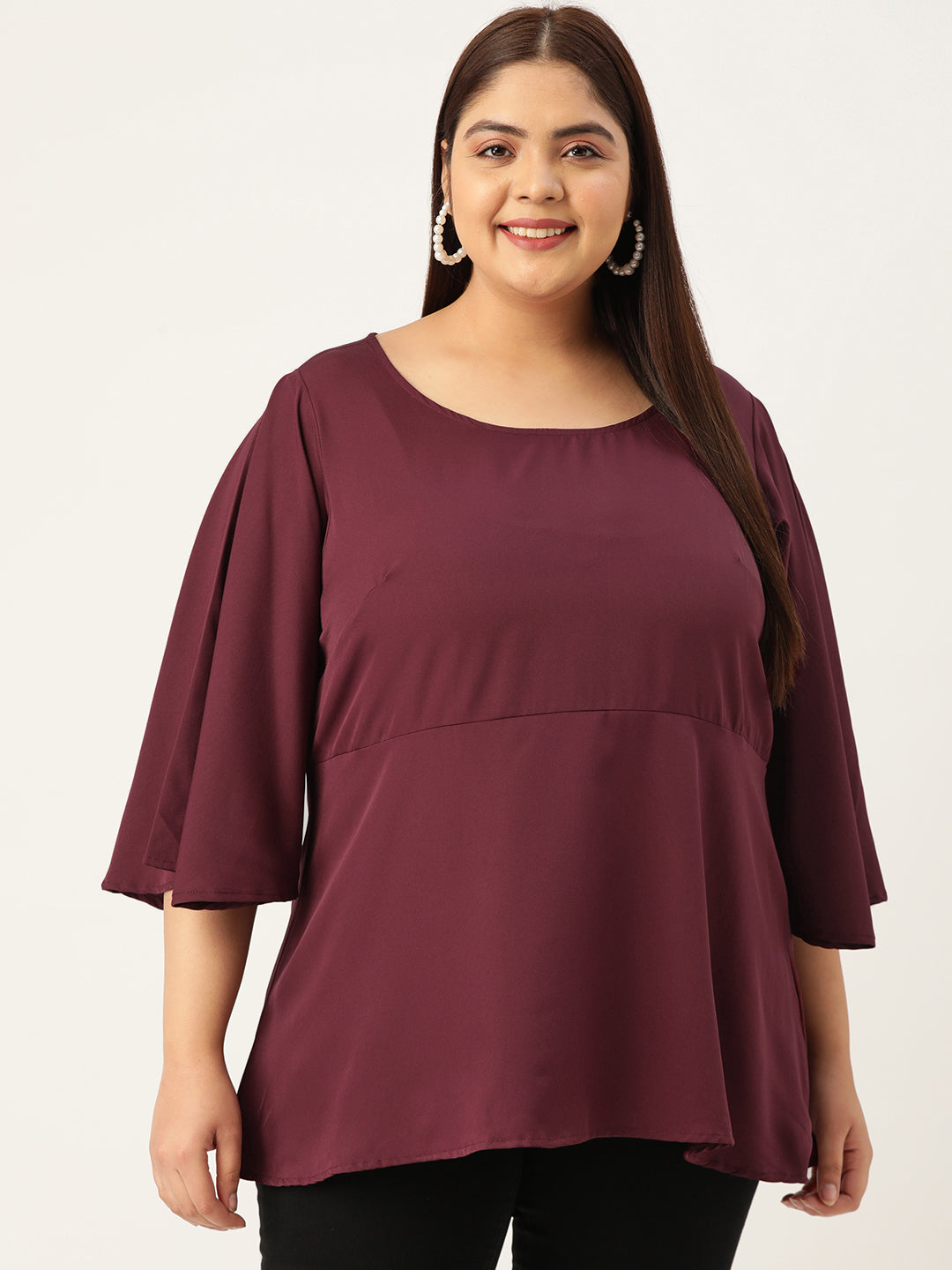 Plus Size Pleated Top