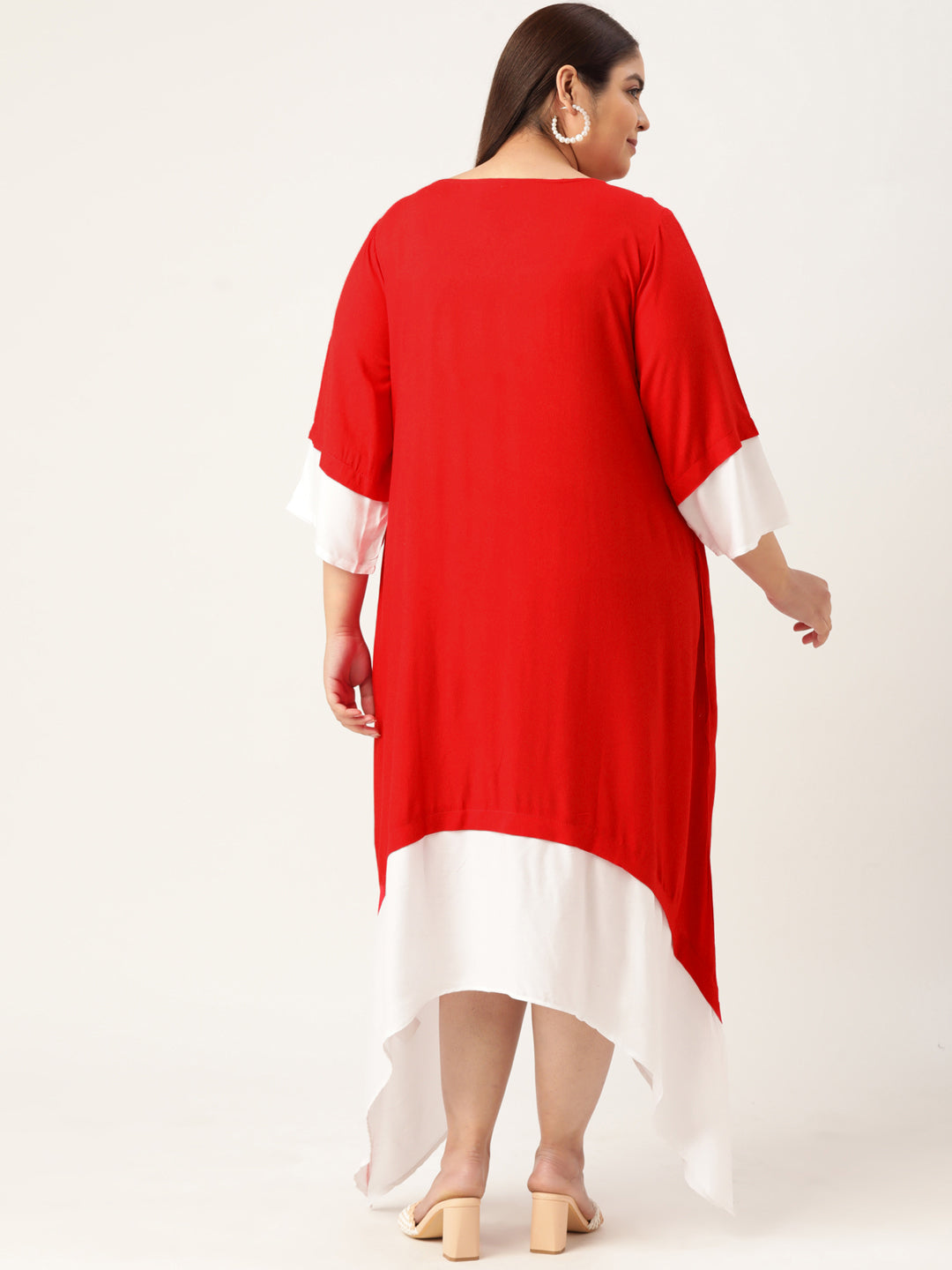 Plus Size A-Line Color Block Dress