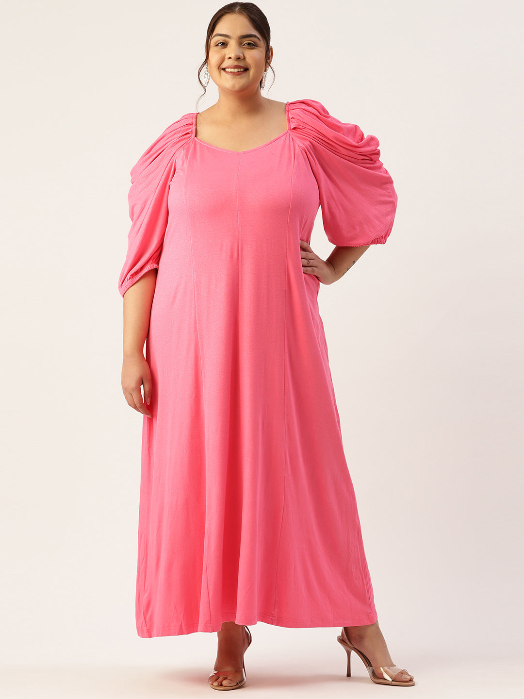 Plus Size A-Line Party Wear Maxi Dress