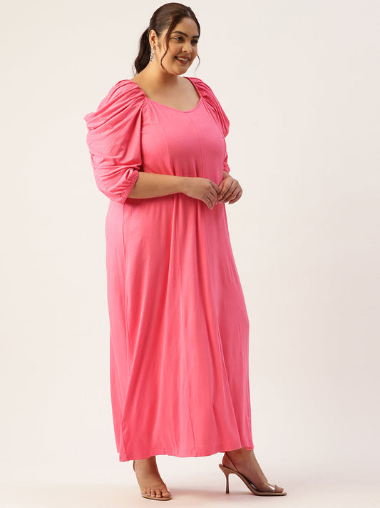 Plus Size A-Line Party Wear Maxi Dress