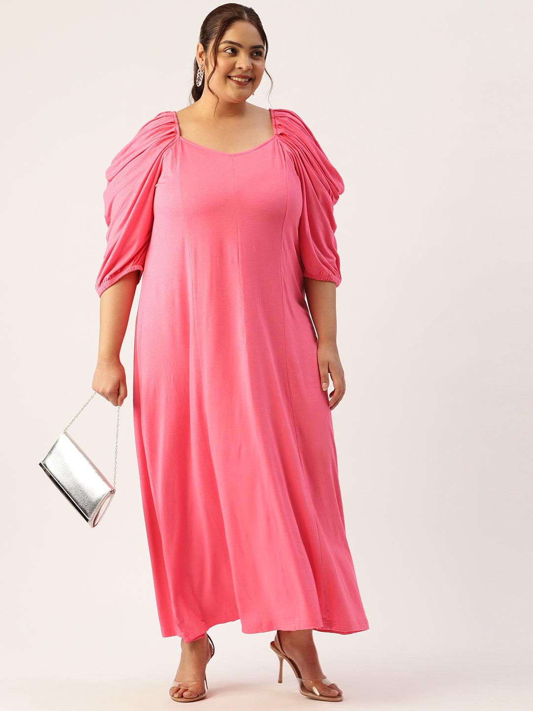 Plus Size A-Line Party Wear Maxi Dress
