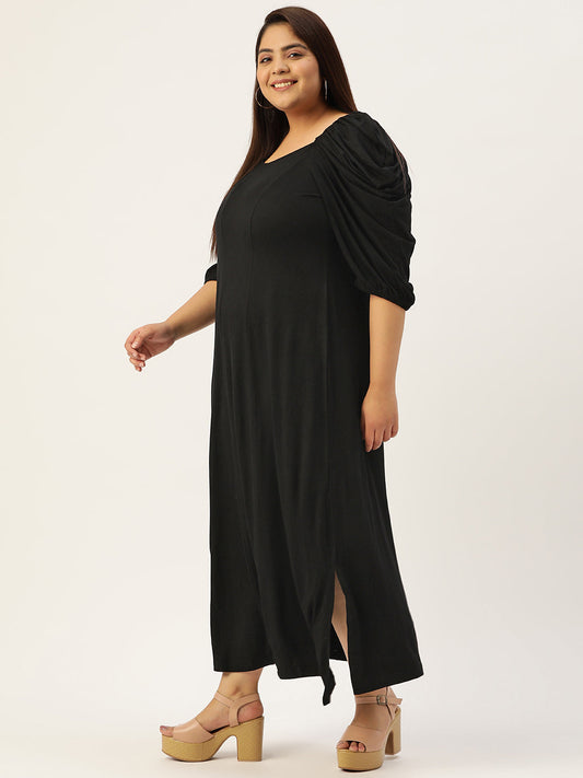Plus Size A-Line Party Wear Maxi Dress