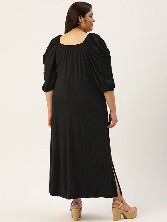 Plus Size A-Line Party Wear Maxi Dress