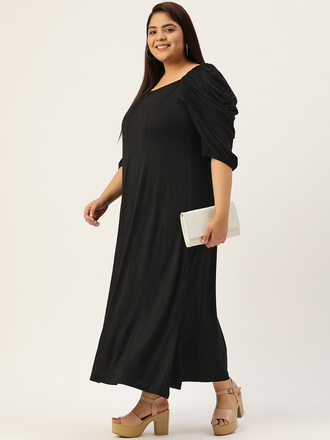 Plus Size A-Line Party Wear Maxi Dress