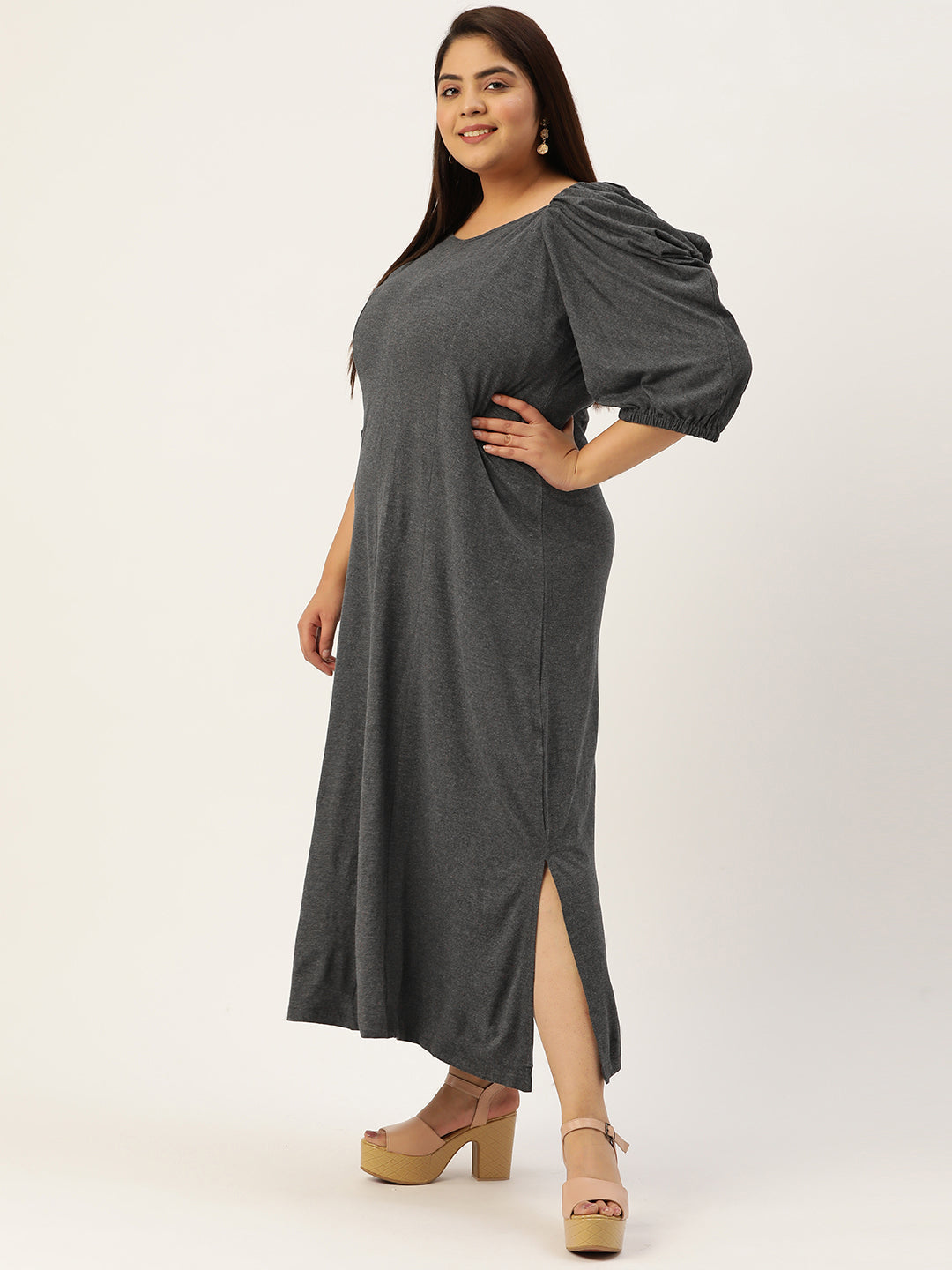 Plus Size A-Line Party Wear Maxi Dress