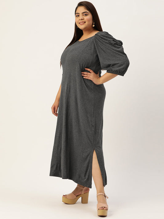 Plus Size A-Line Party Wear Maxi Dress