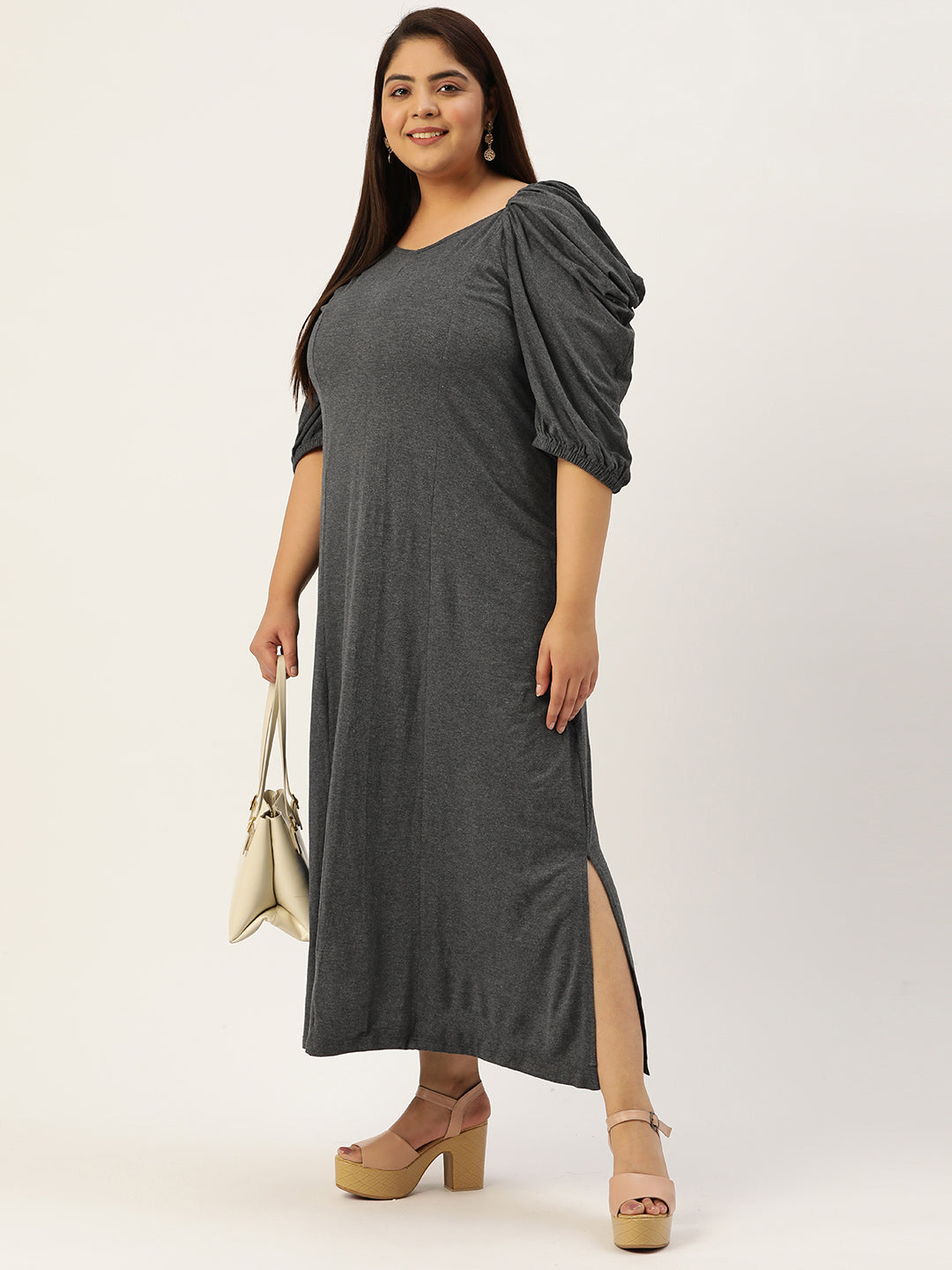 Plus Size A-Line Party Wear Maxi Dress