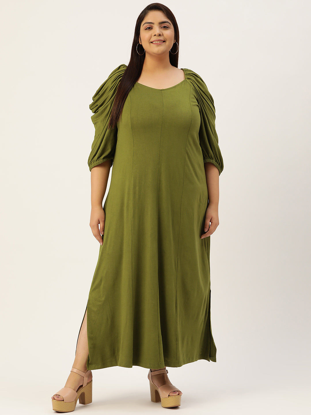 Plus Size A-Line Party Wear Maxi Dress