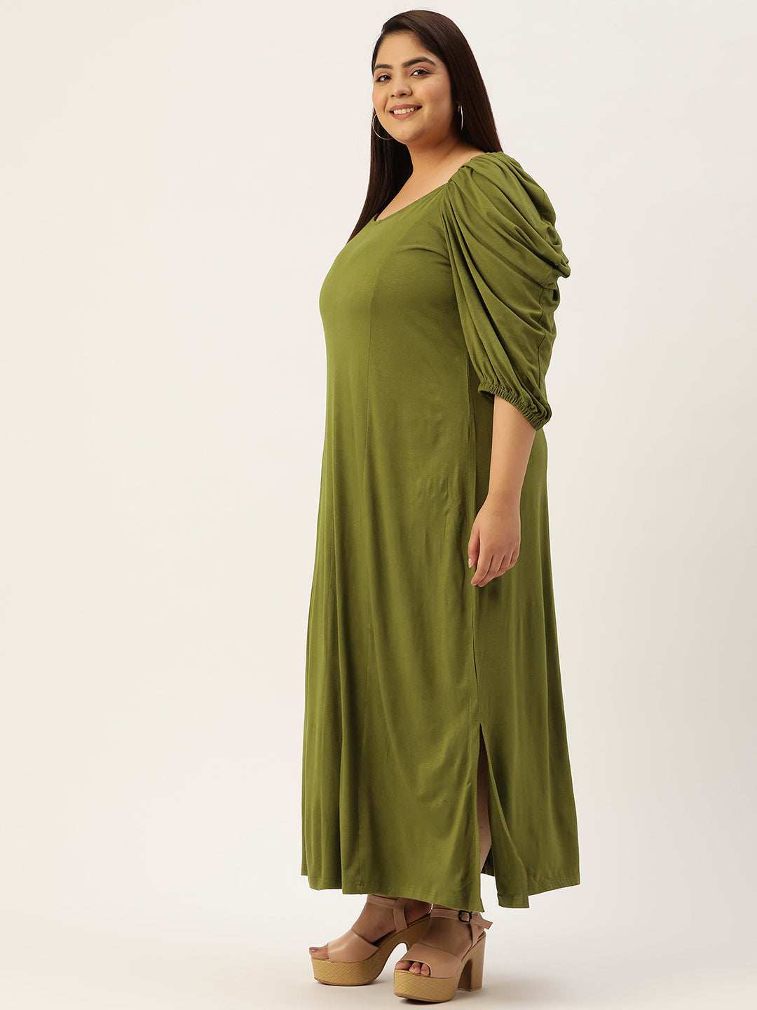 Plus Size A-Line Party Wear Maxi Dress