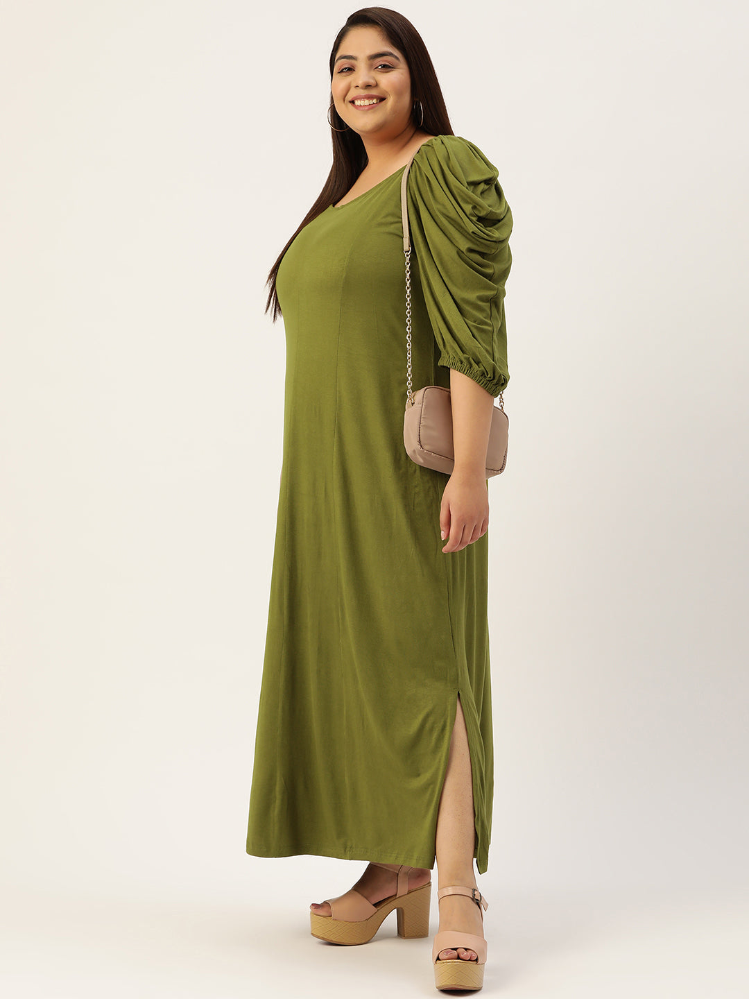 Plus Size A-Line Party Wear Maxi Dress