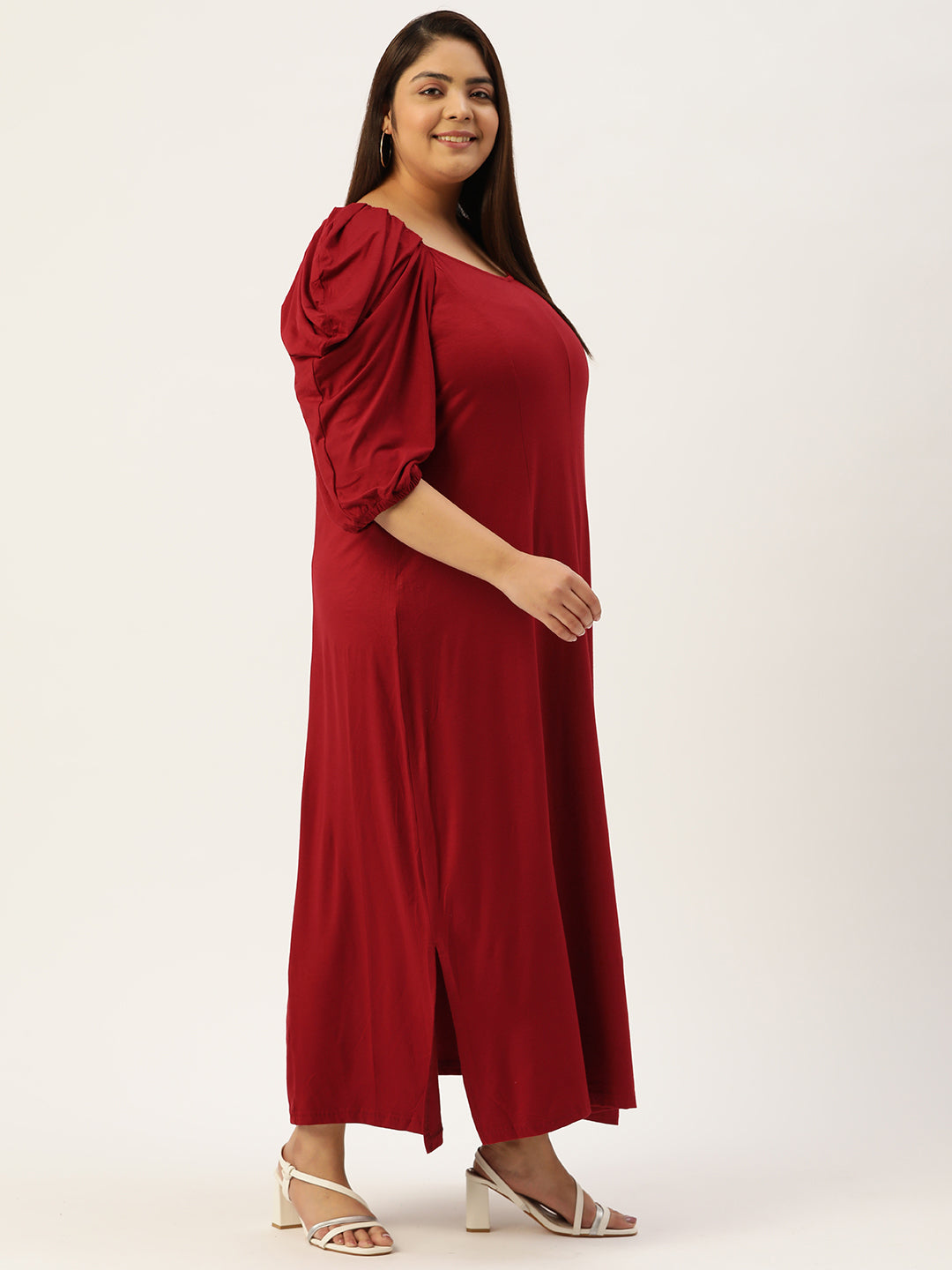 Plus Size A-Line Party Wear Maxi Dress