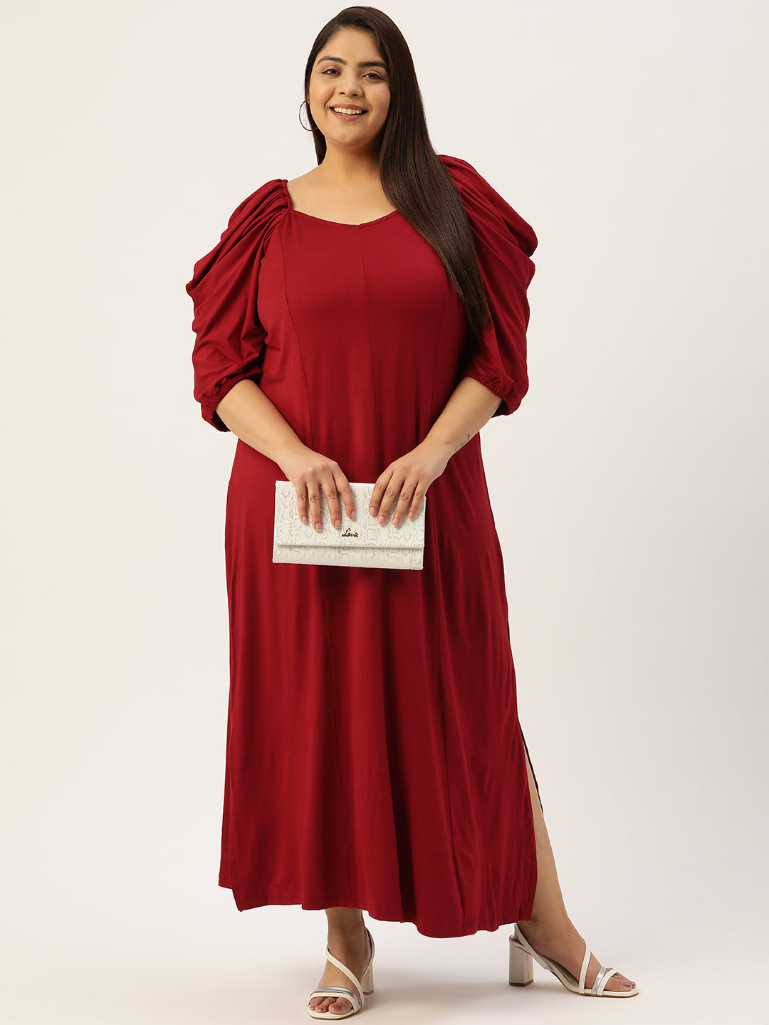 Plus Size A-Line Party Wear Maxi Dress