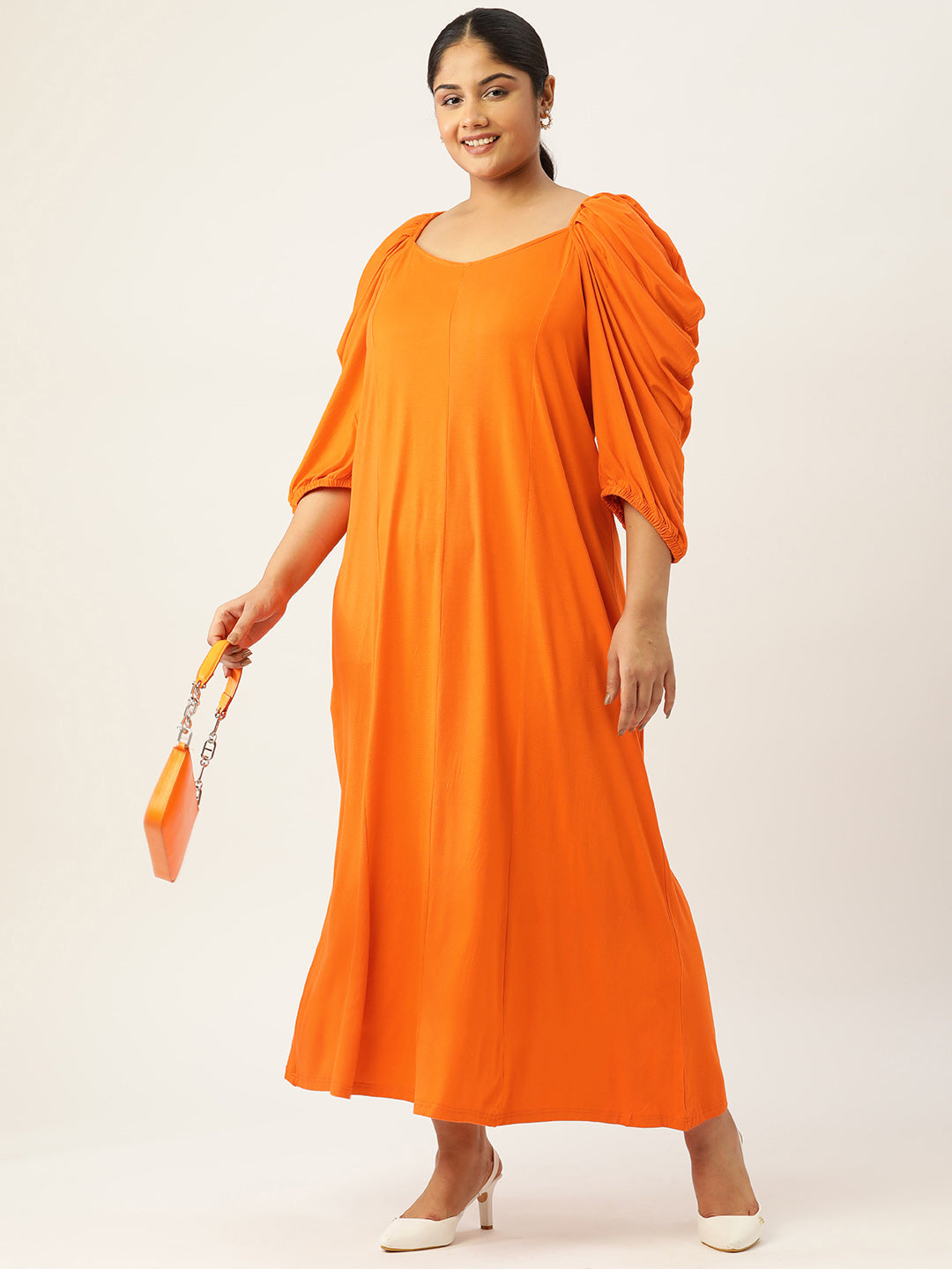 Plus Size A-Line Party Wear Maxi Dress