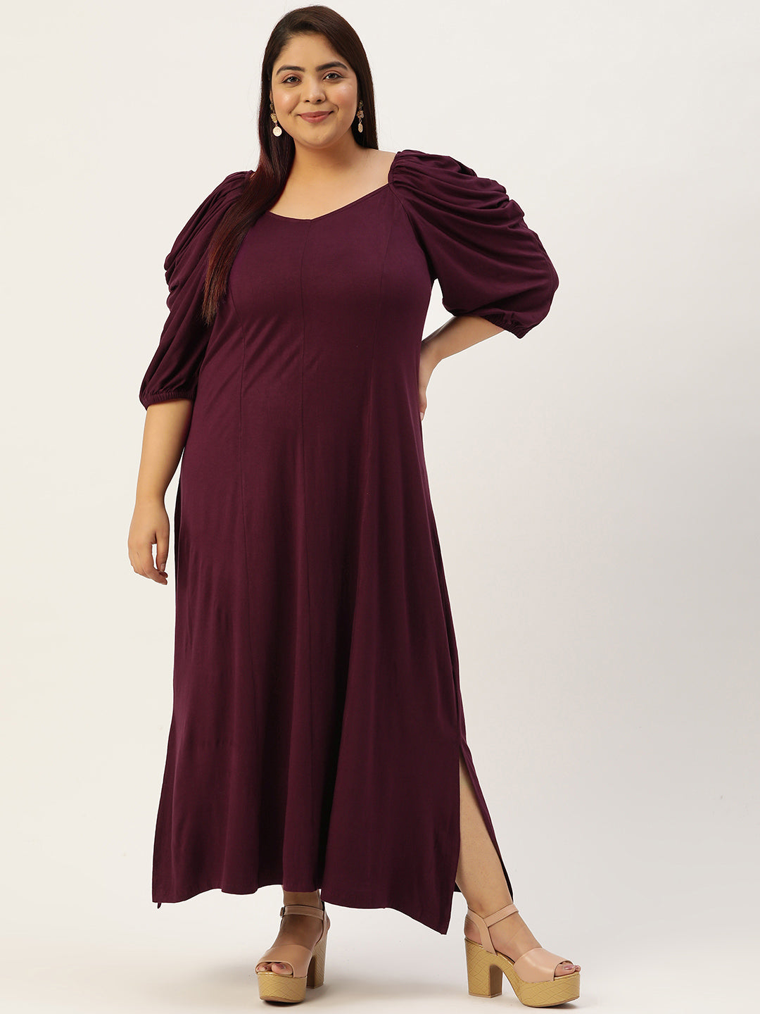 Plus Size A-Line Party Wear Maxi Dress
