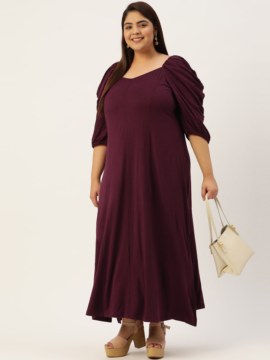 Plus Size A-Line Party Wear Maxi Dress