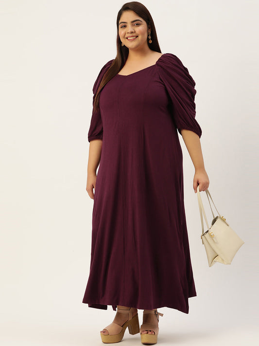 Plus Size A-Line Party Wear Maxi Dress