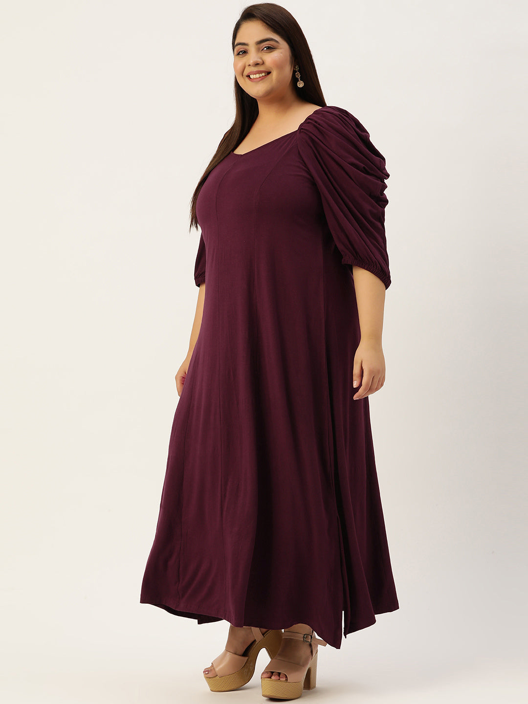 Plus Size A-Line Party Wear Maxi Dress