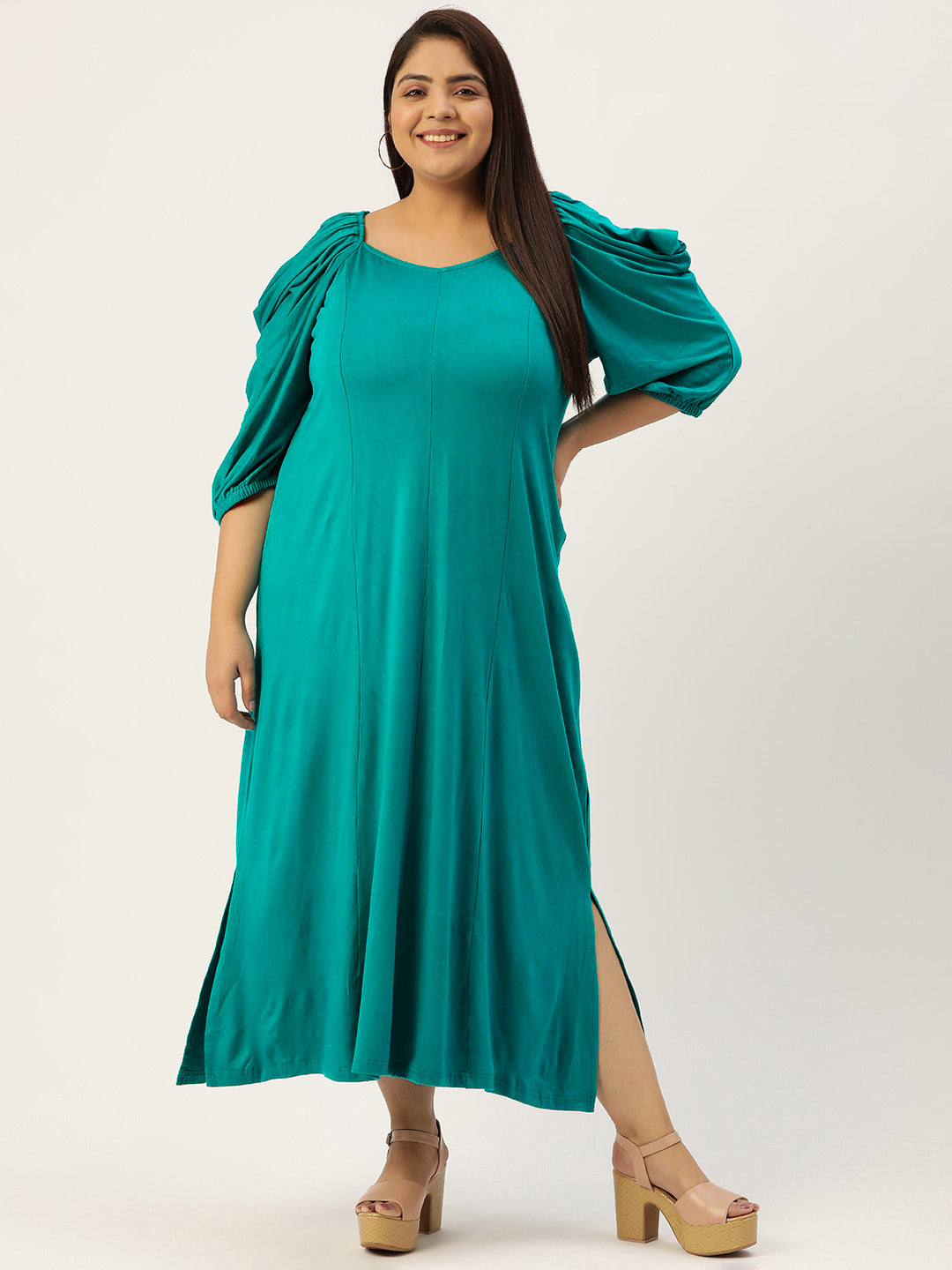 Plus Size A-Line Party Wear Maxi Dress