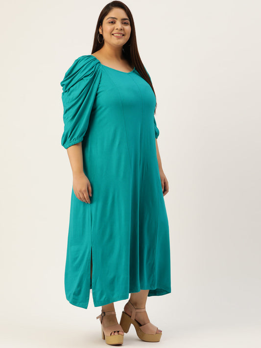 Plus Size A-Line Party Wear Maxi Dress