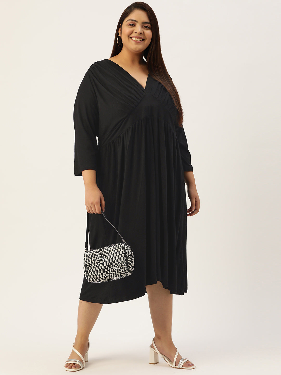 Plus Size A-Line Midi Dress