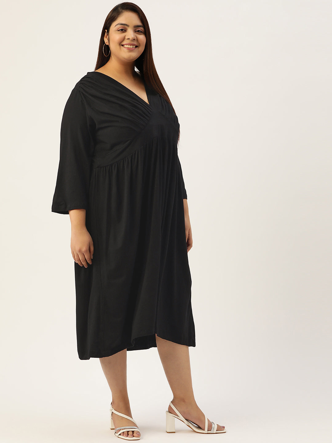 Plus Size A-Line Midi Dress