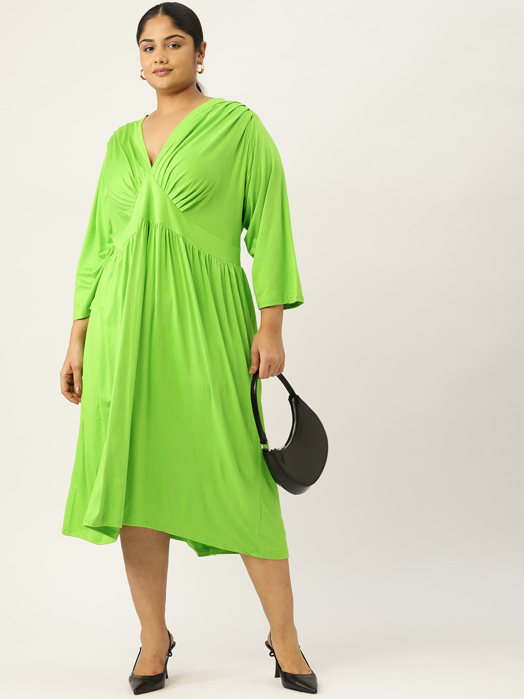 Plus Size A-Line Midi Dress
