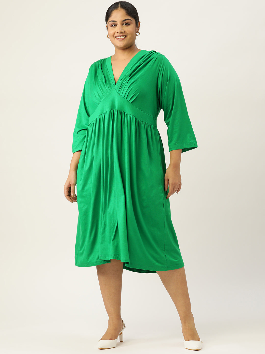 Plus Size A-Line Midi Dress