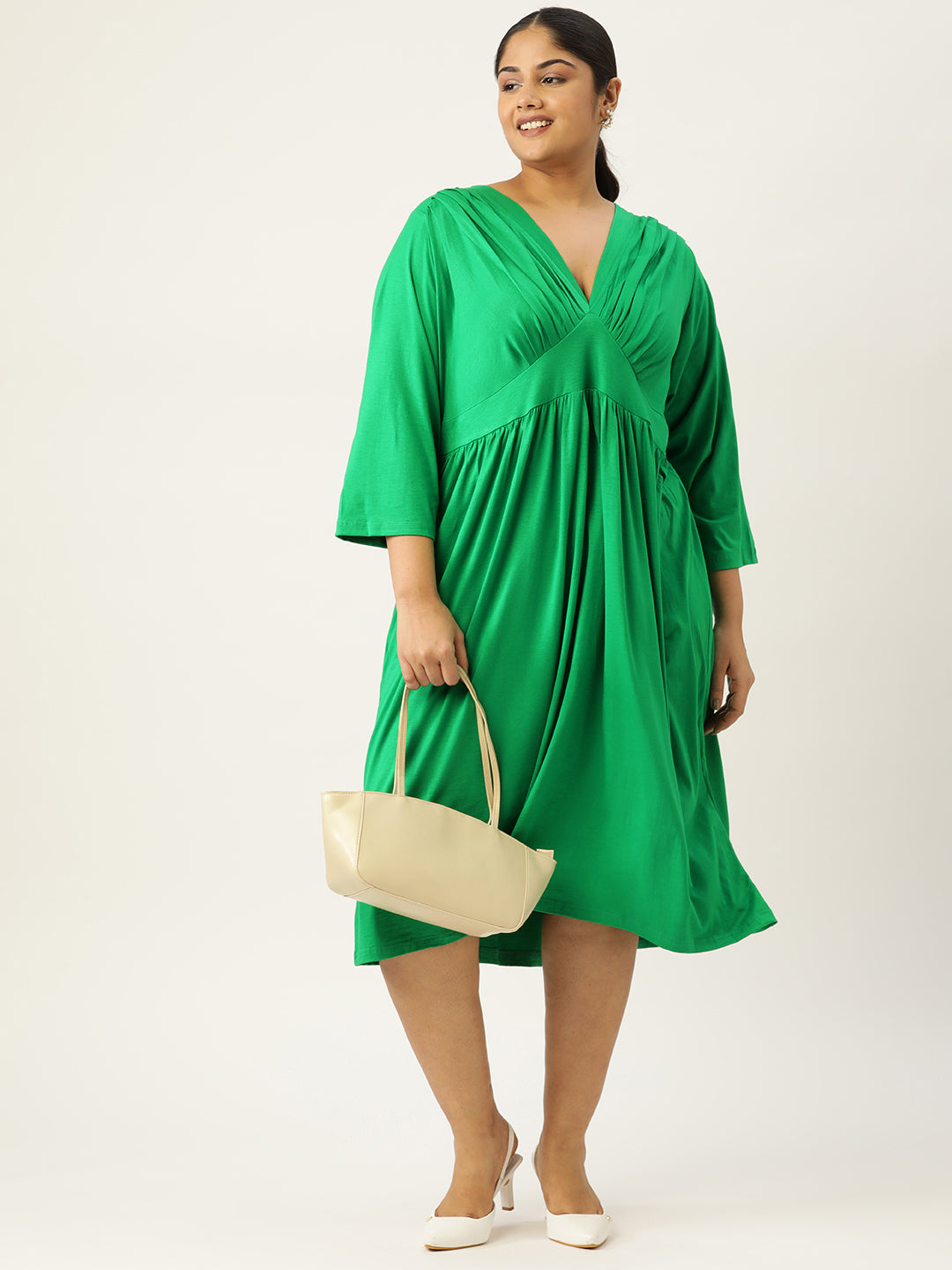 Plus Size A-Line Midi Dress