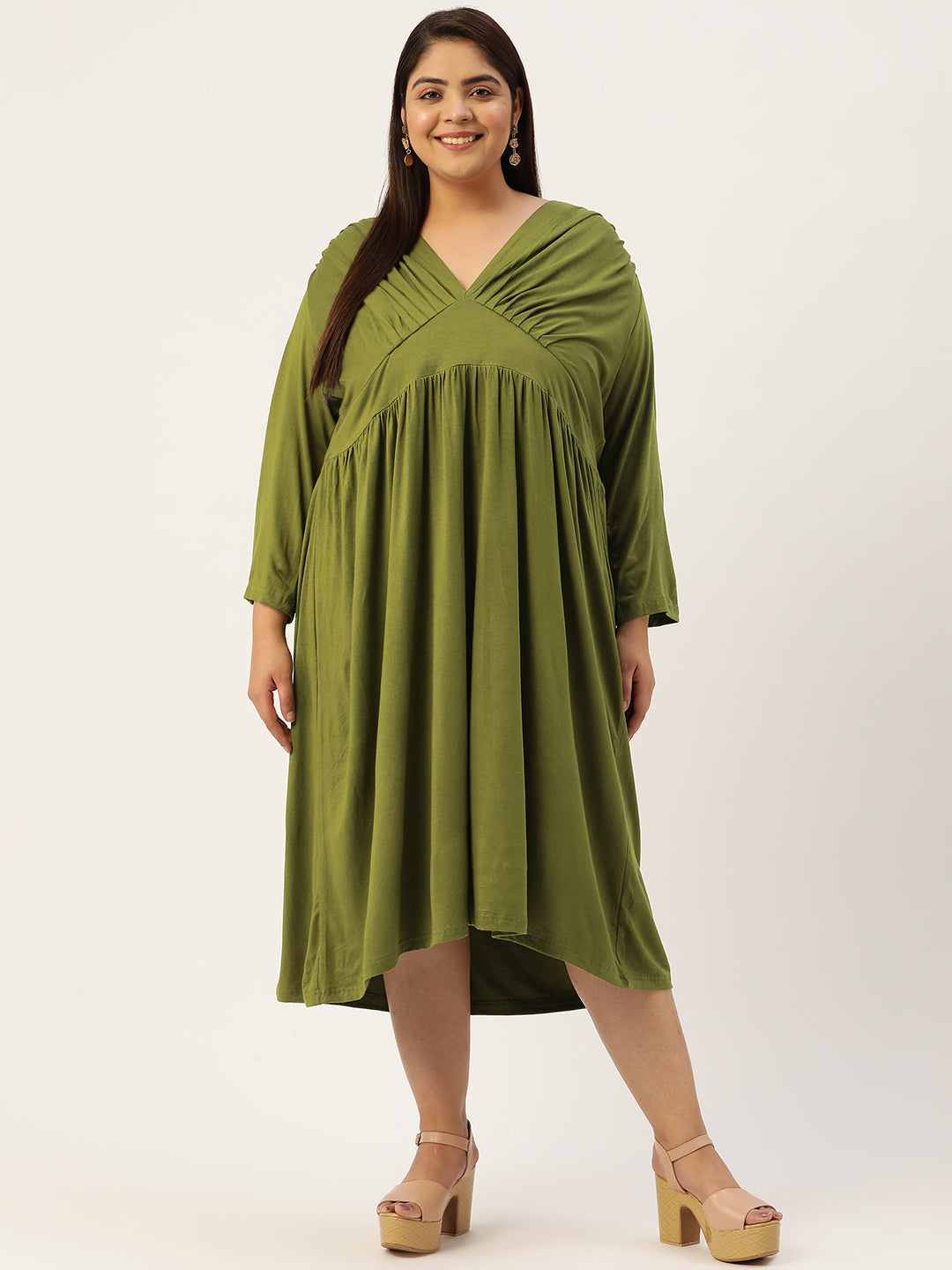 Plus Size A-Line Midi Dress