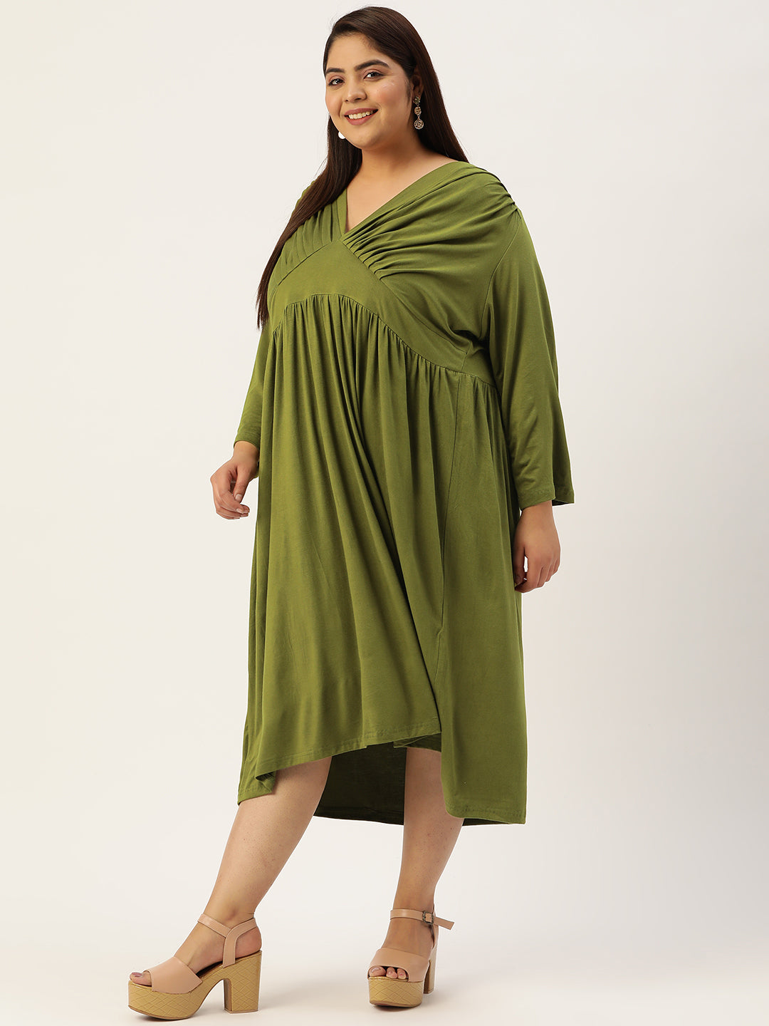 Plus Size A-Line Midi Dress