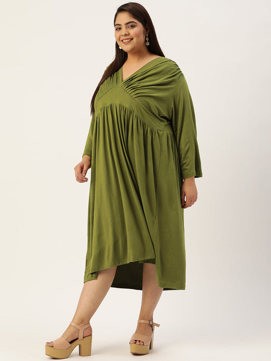 Plus Size A-Line Midi Dress