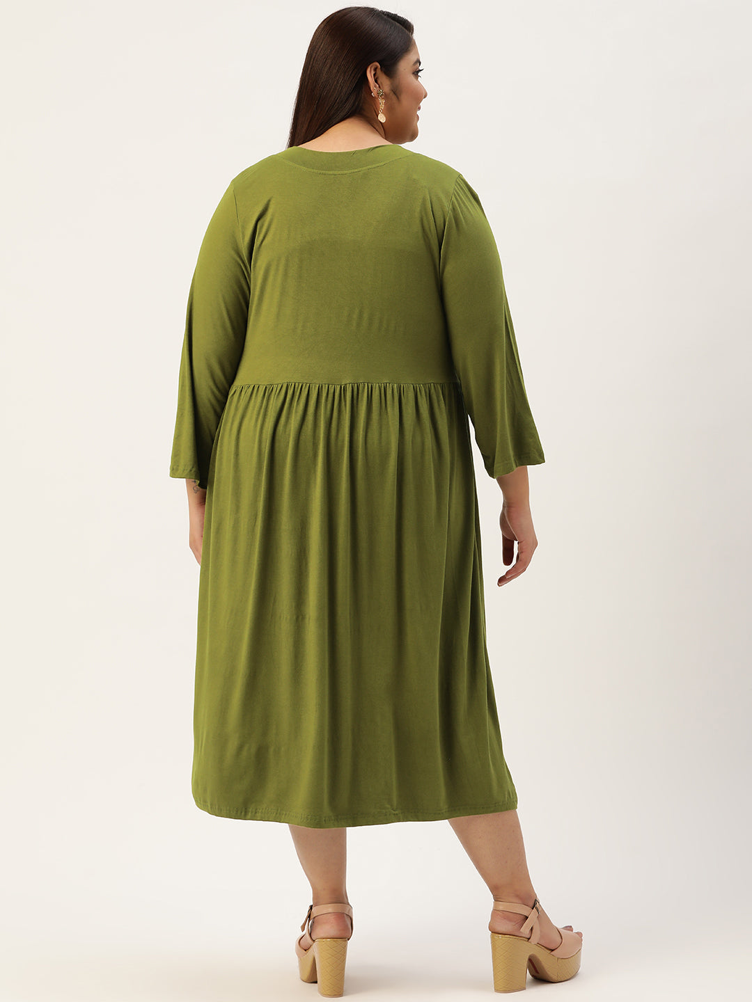 Plus Size A-Line Midi Dress
