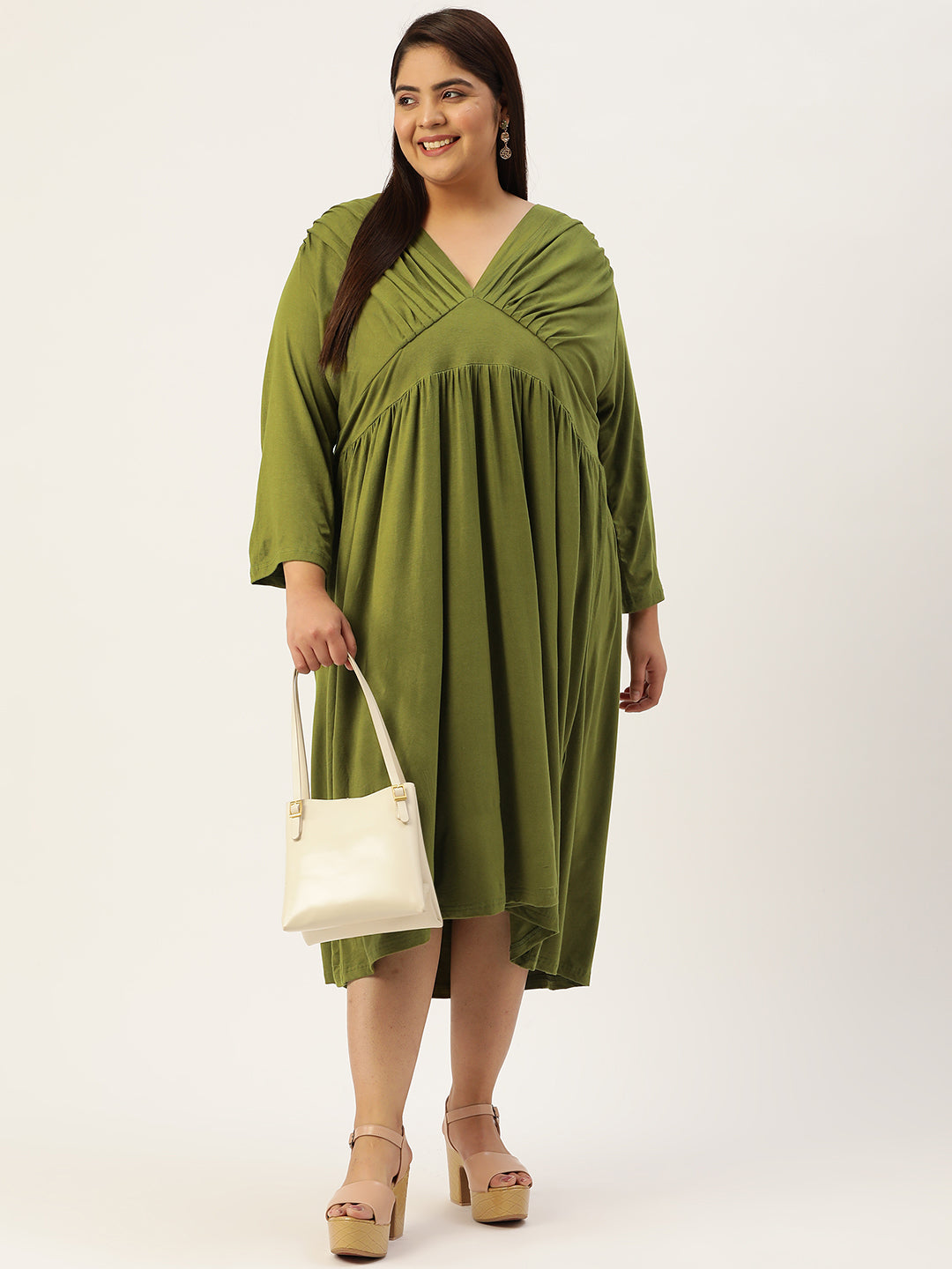 Plus Size A-Line Midi Dress