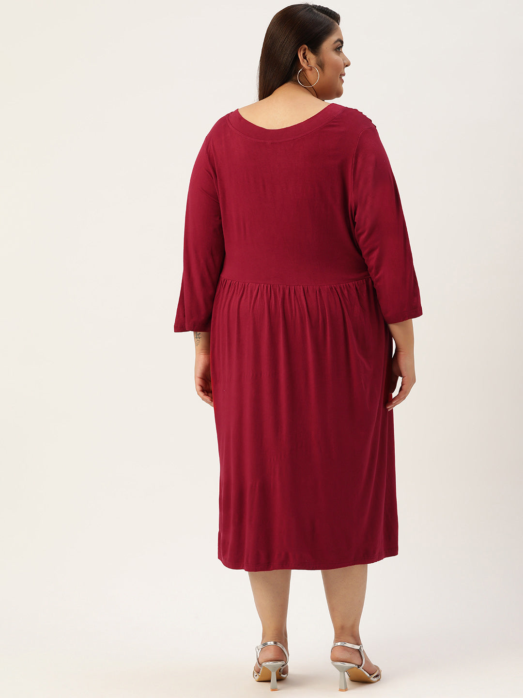 Plus Size A-Line Midi Dress