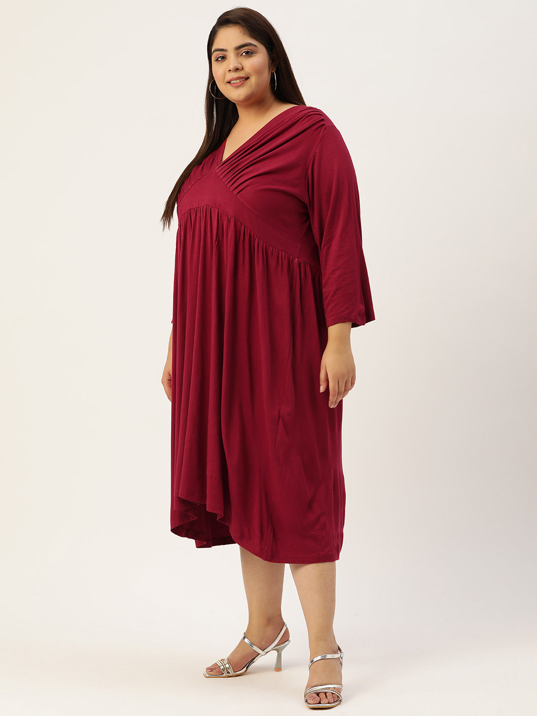 Plus Size A-Line Midi Dress