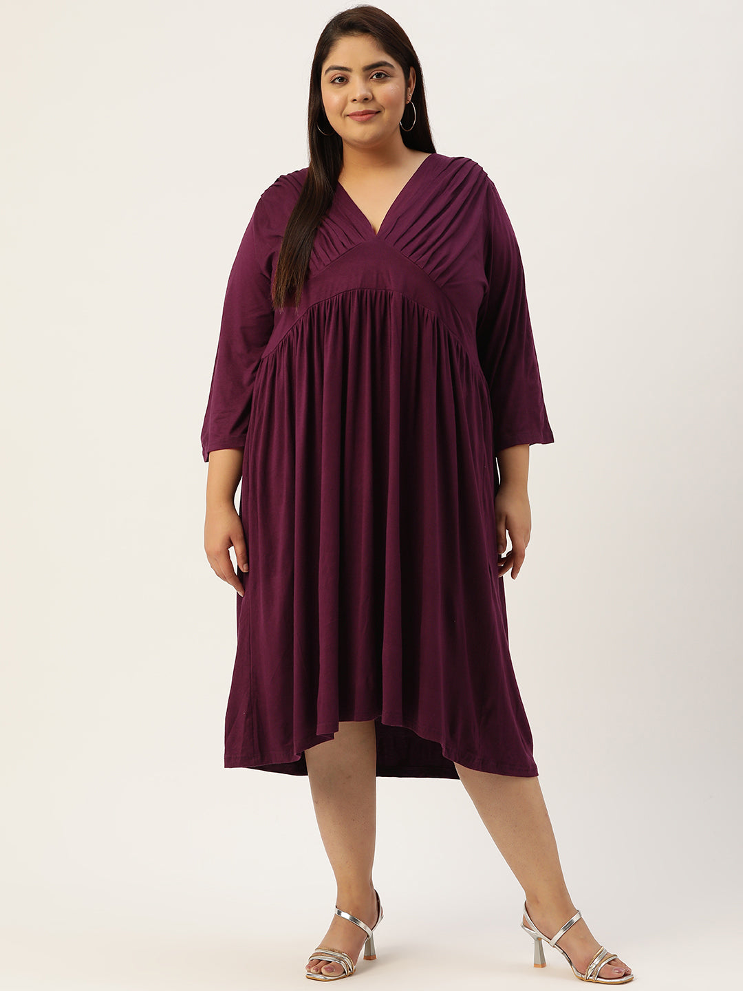 Plus Size A-Line Midi Dress