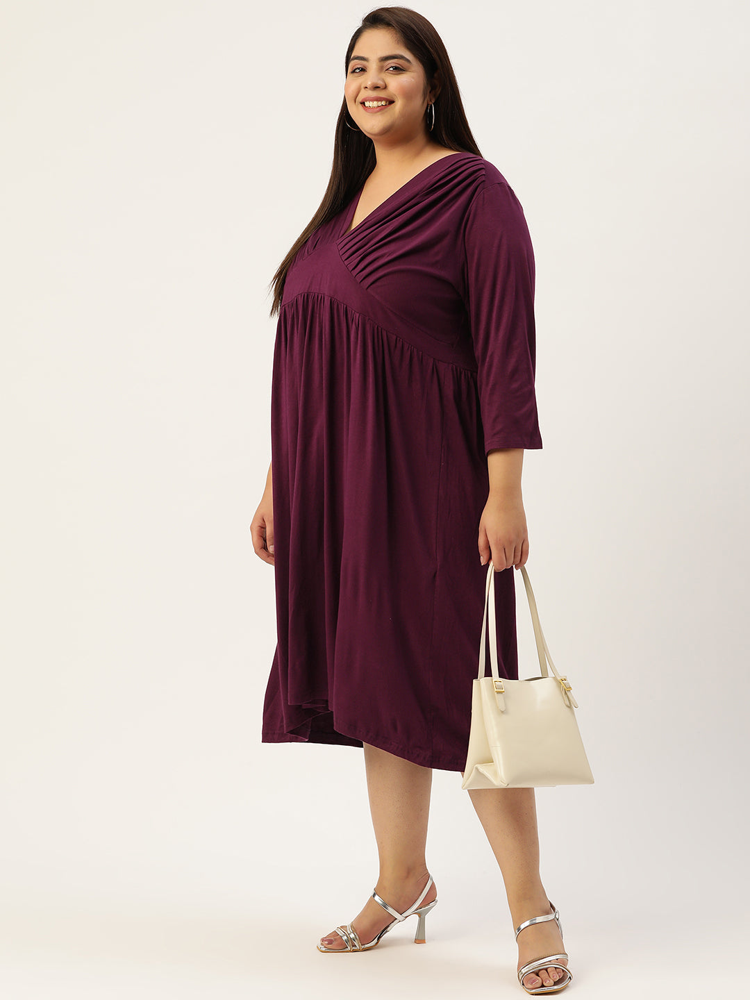 Plus Size A-Line Midi Dress