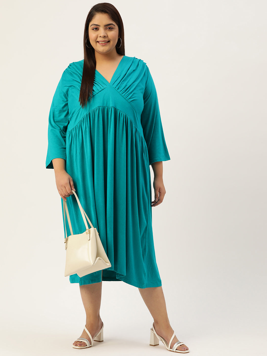 Plus Size A-Line Midi Dress