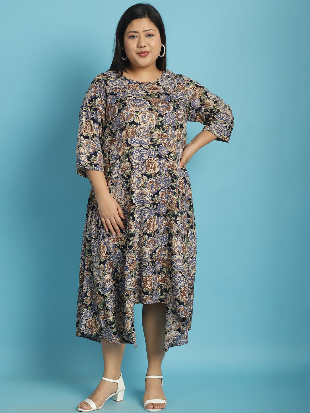 Plus Size A-Line Midi Dress
