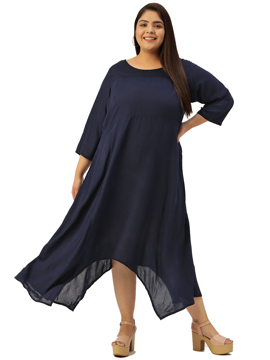 Plus Size A-Line Midi Dress