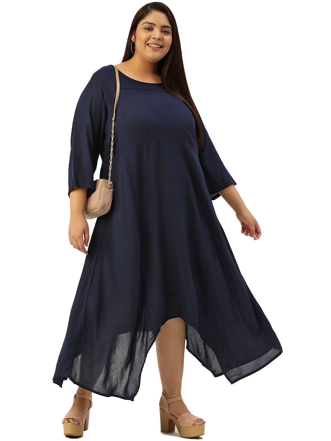 Plus Size A-Line Midi Dress