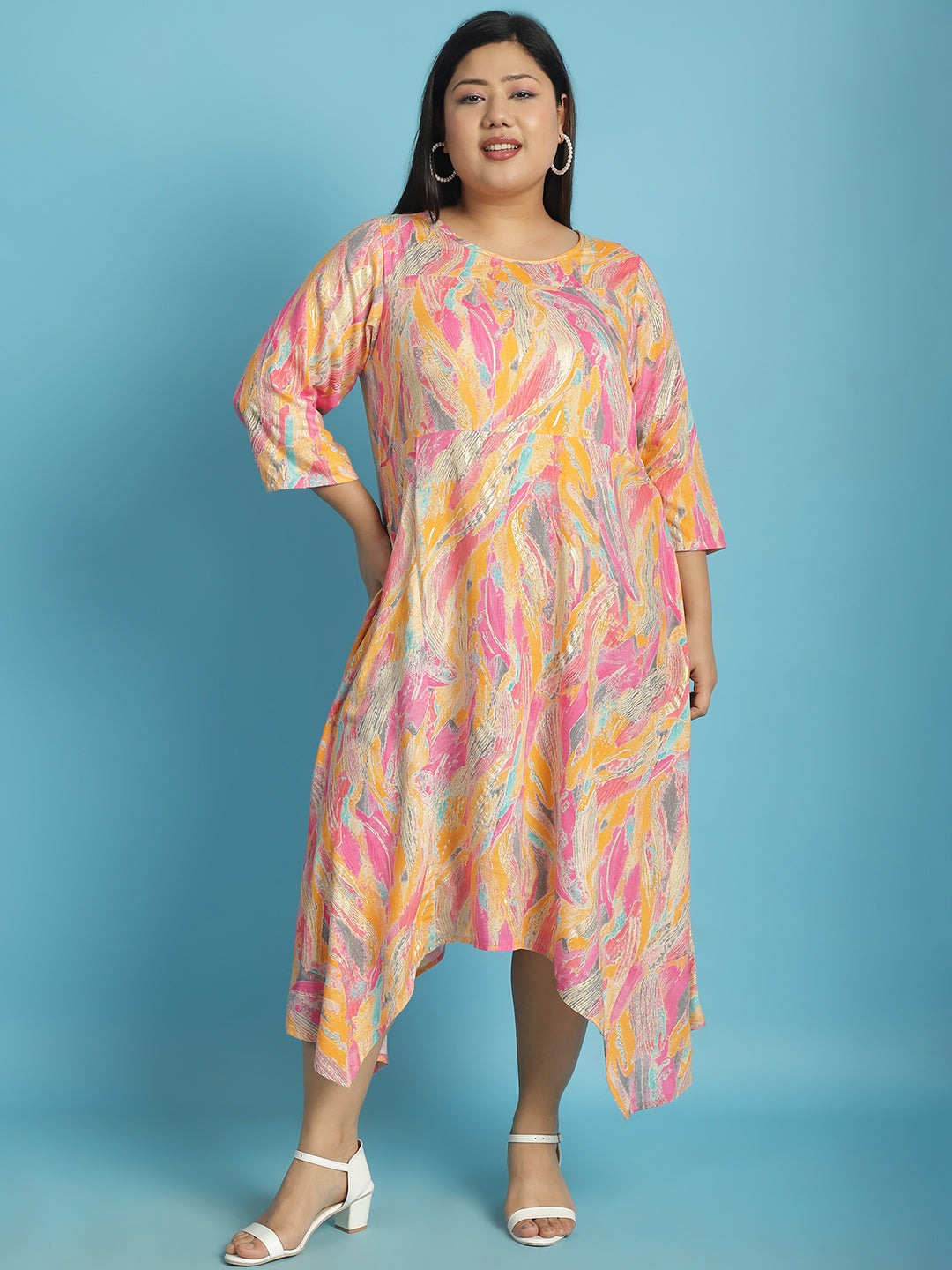 Plus Size A-Line Midi Dress
