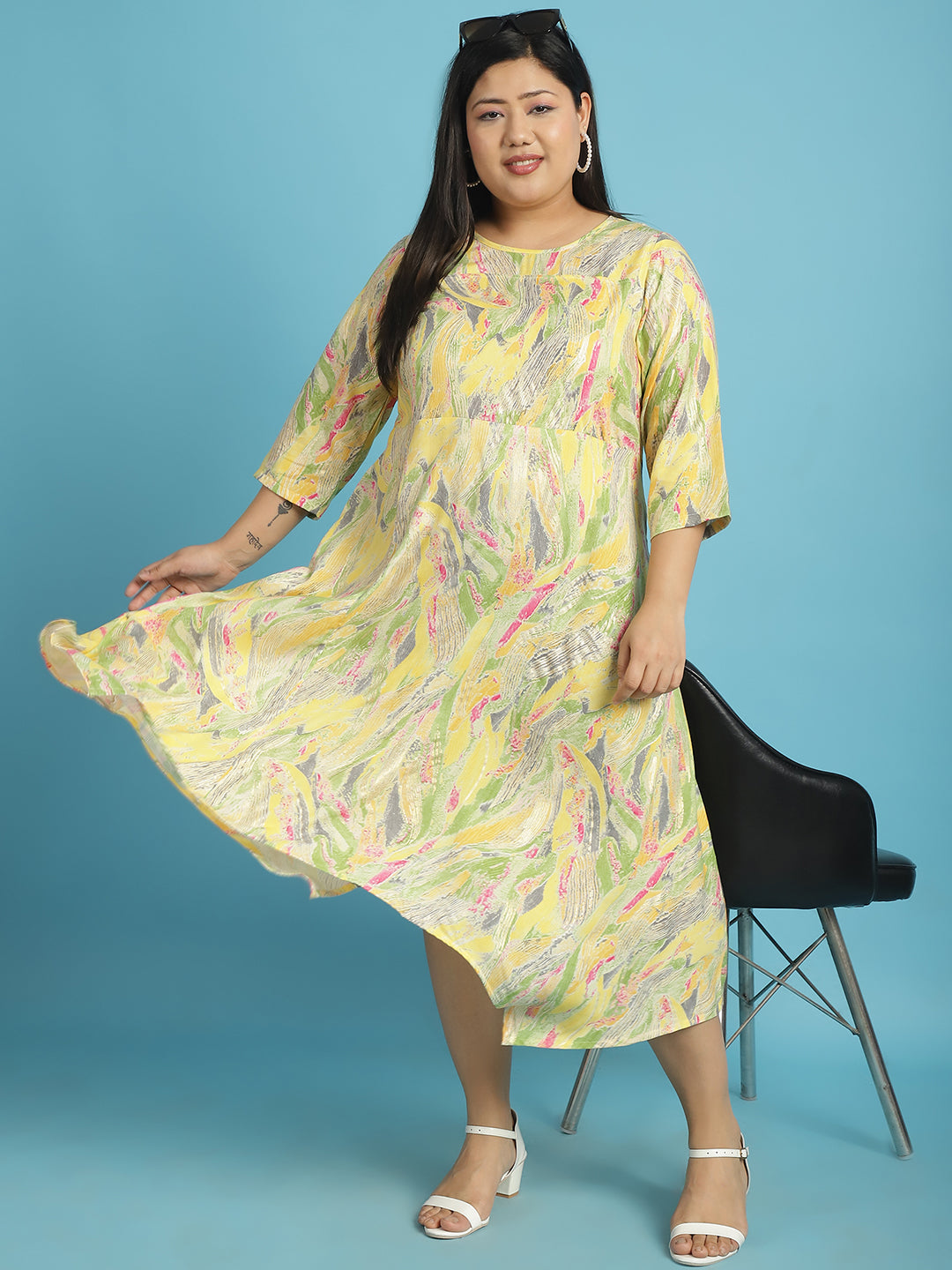 Plus Size A-Line Midi Dress