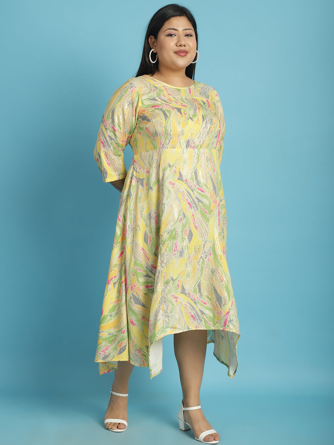Plus Size A-Line Midi Dress