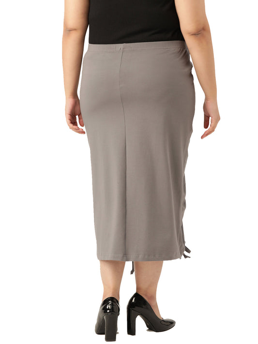 Plus Size Skirt for Women with Ruching with Drawstrings