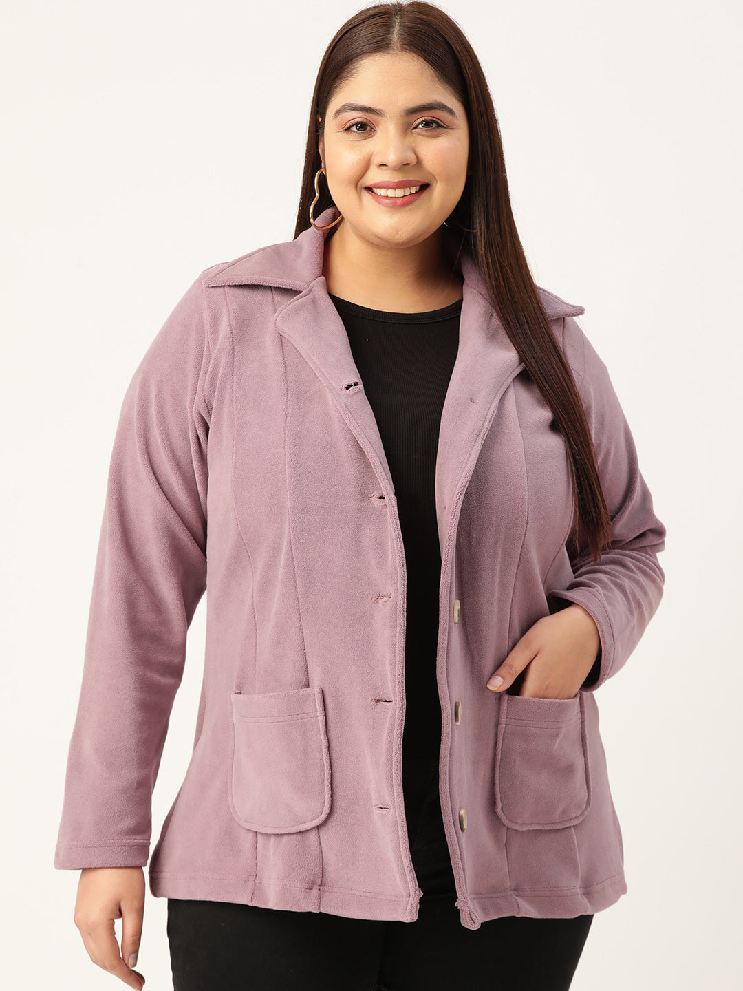 Classic Open-Front Buttoned Jacket