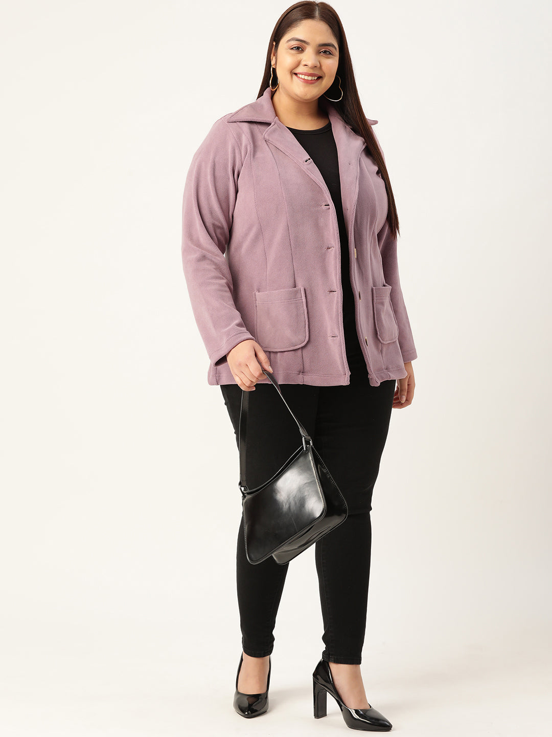 Classic Open-Front Buttoned Jacket